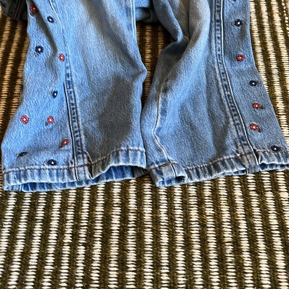 ZARA LITTLE GIRLS FLORAL FLARED PALAZZO JEANS SIZE 4T GUC - Picture 5 of 5